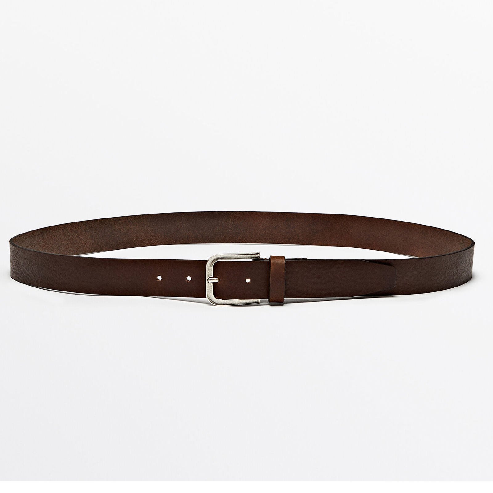 Ремень Massimo Dutti Nappa Leather, коричневый ремень massimo dutti leather belt thin limited edition чёрный