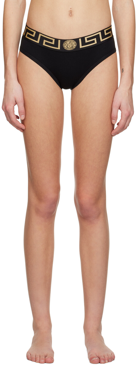 

Черные трусы с каймой Greca Versace Underwear