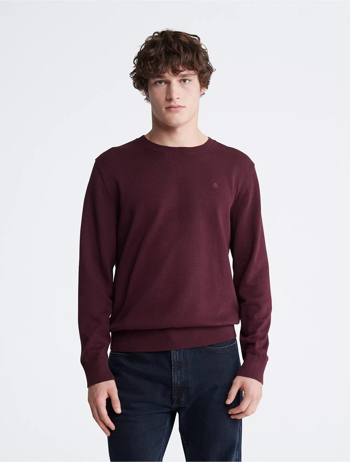 

Свитер Calvin Klein Smooth Cotton, бордовый, Красный