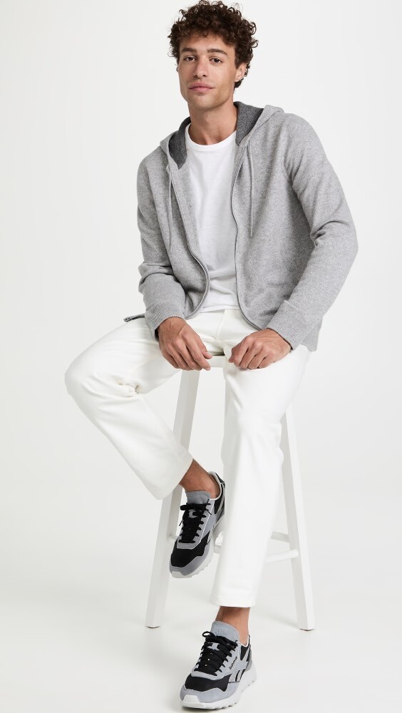 

Свитер Vince Full Zip Cashmere Hoodie, серый