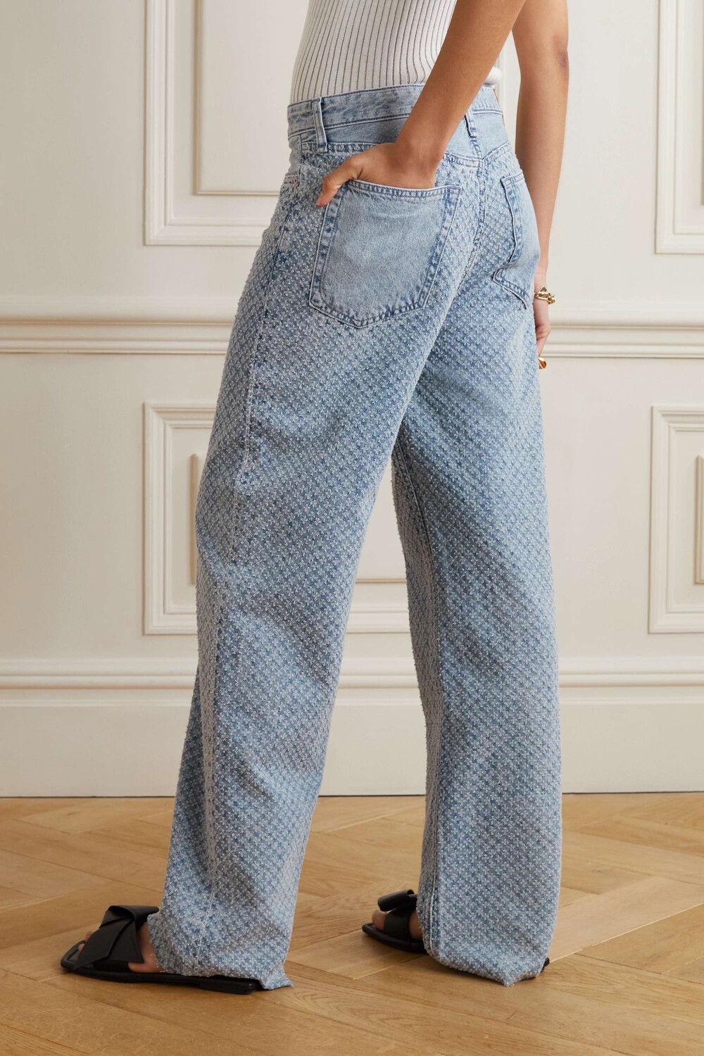 

RAG & BONE джинсы широкого кроя Logan с завышенной талией, синий
