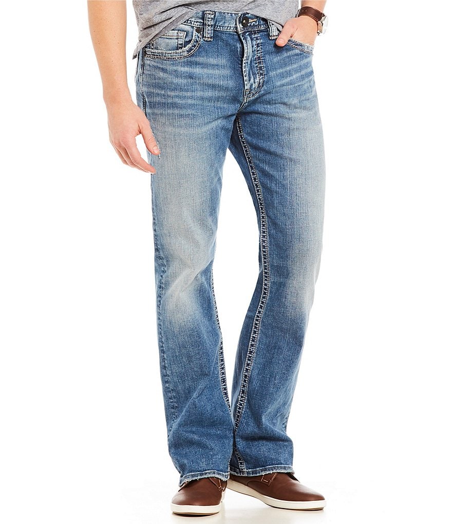 Silver Jeans Co. Джинсы Craig Stretch Easy Fit Bootcut средней потертости, синий