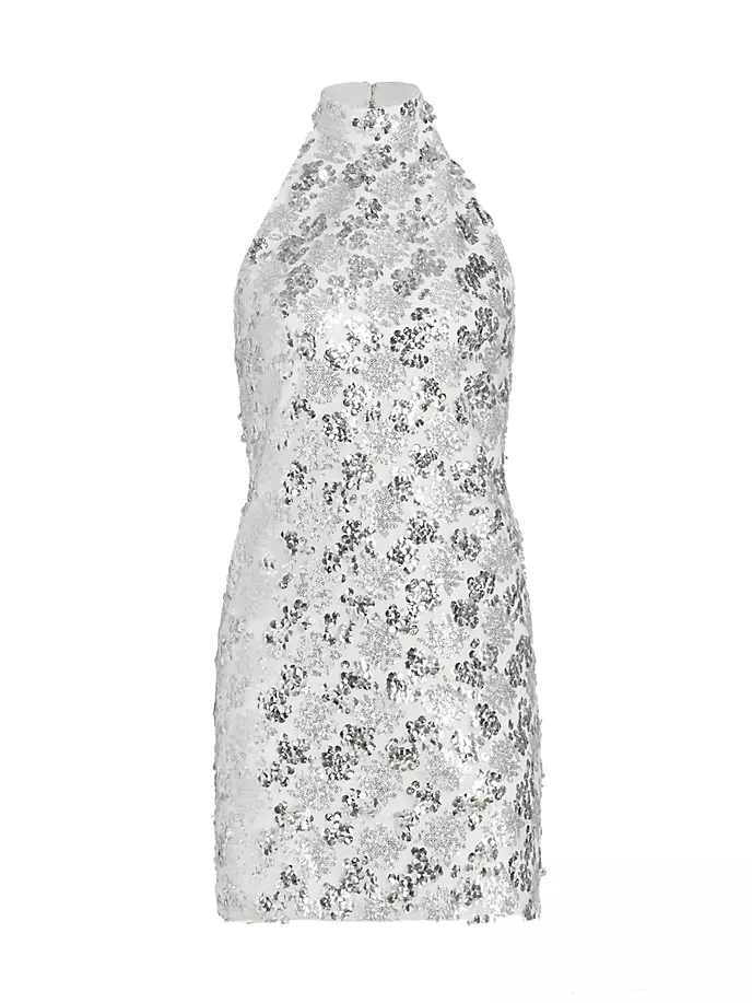 

Мини-платье трапеции Cleora, украшенное пайетками Amanda Uprichard, цвет silver