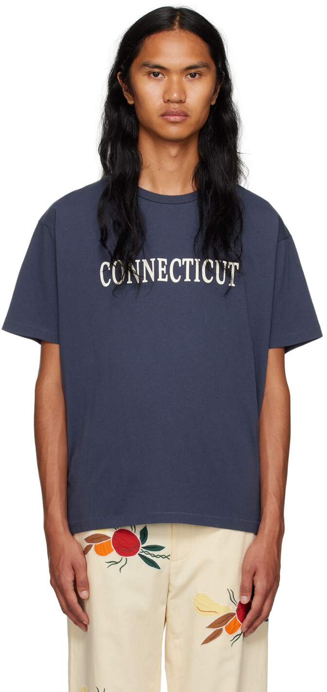 

Темно-синяя футболка Bode Connecticut, Синий