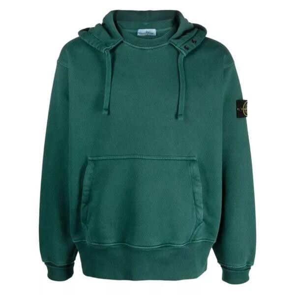 

Футболка compass-patch cotton hoodie Stone Island, зеленый