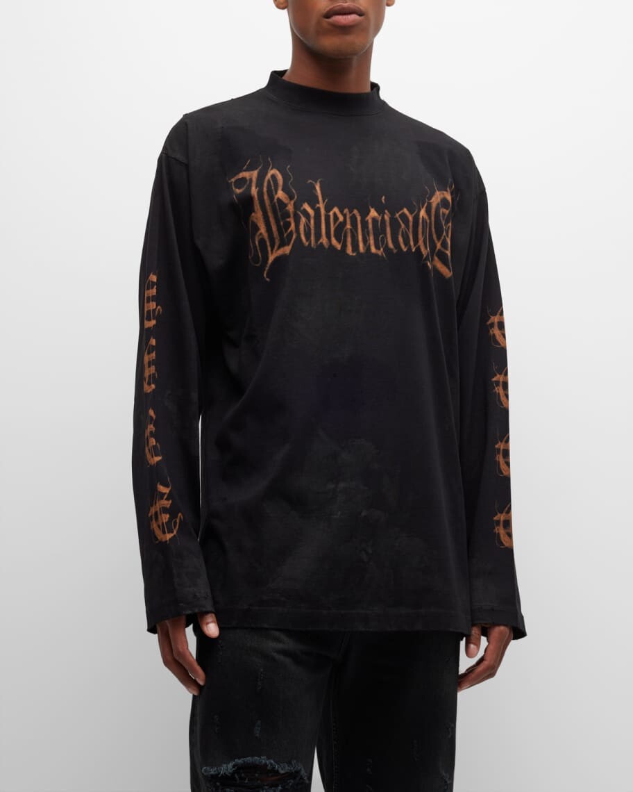 

Футболка Heavy Metal с длинным рукавом оверсайз Balenciaga, Черный