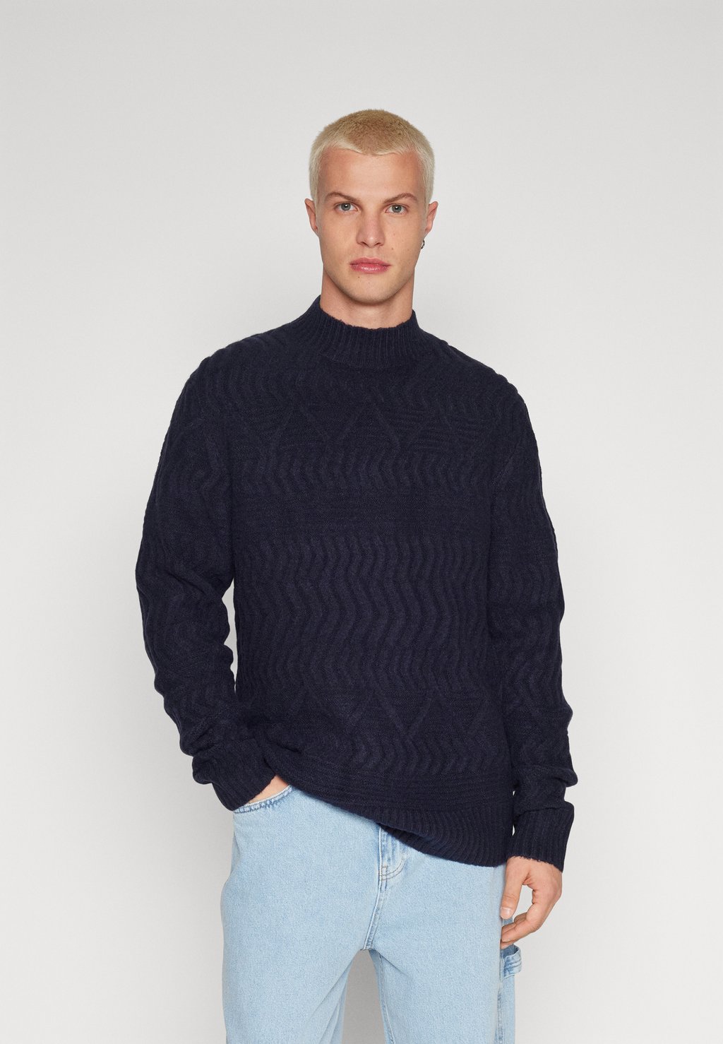 

Свитер JPRBLULEO MOCK NECK Jack & Jones, морской синий/морской темно-синий