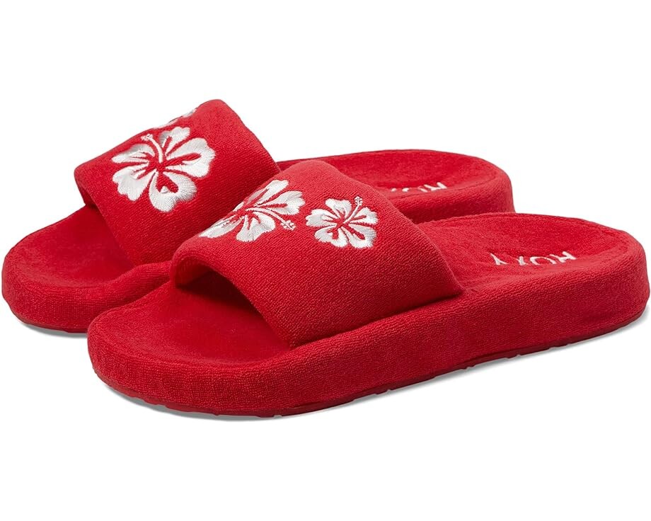 

Сандалии Roxy Slippy Terry Cloth Sandals, красный