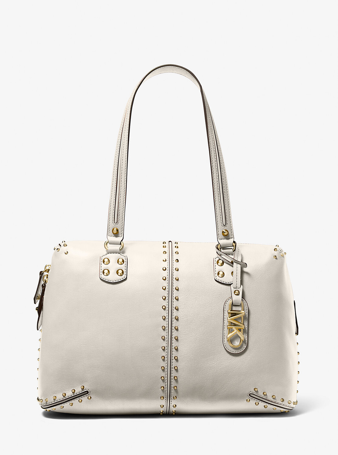 

Большая кожаная большая сумка Astor с заклепками Michael Kors, бежевый