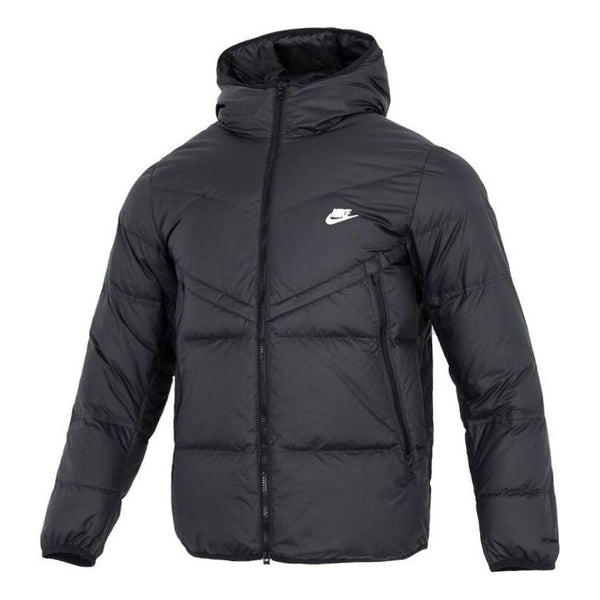 Куртка Nike Hooded Puffer, черный пуховик hooded puffer massimo dutti черный