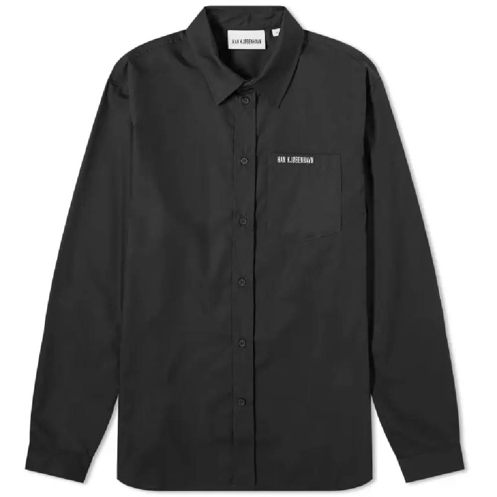 Рубашка Han Kjobenhavn Logo Regular Fit, черный куртка han kjobenhavn размер s черный