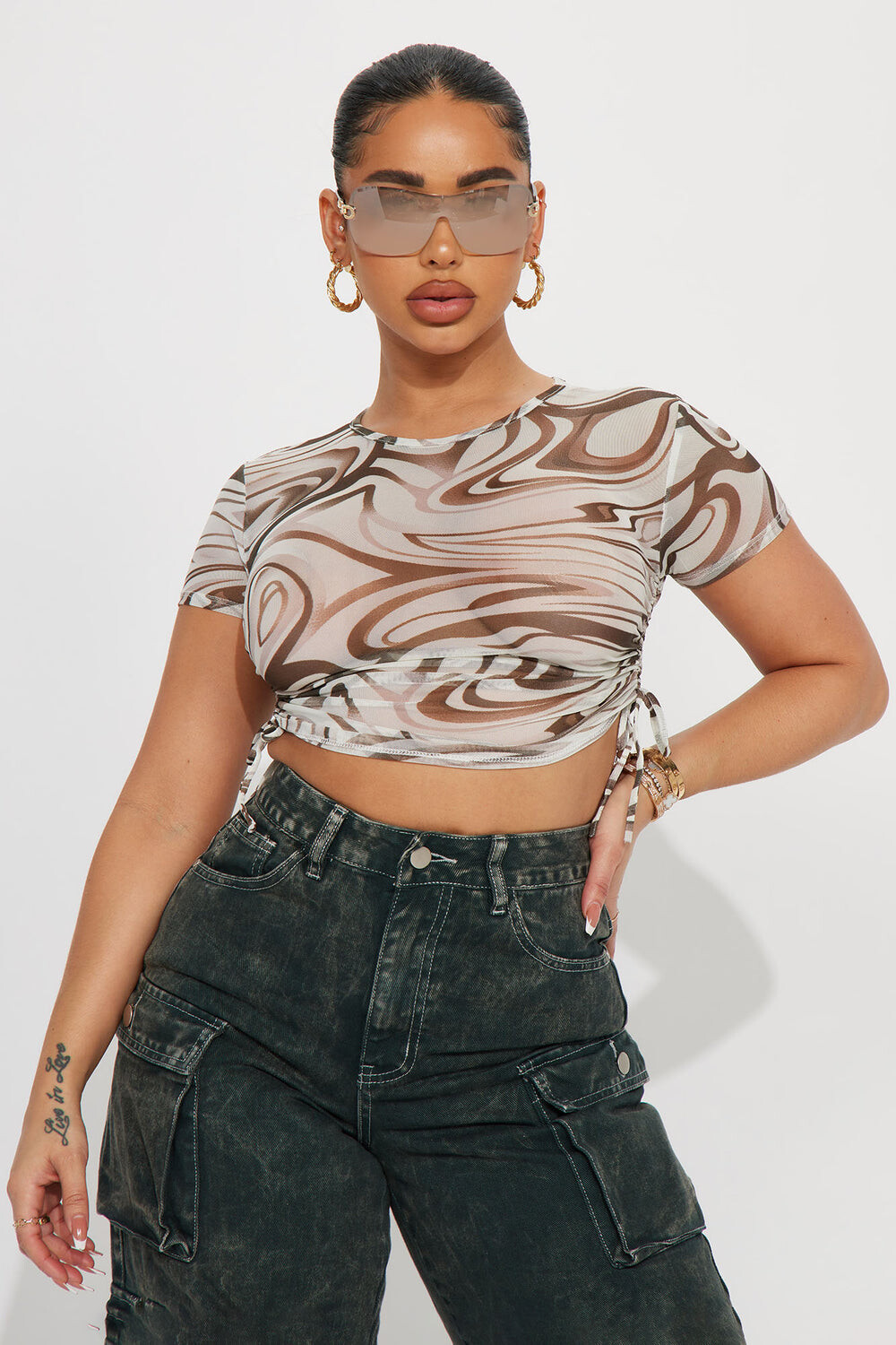 

Топ Fashion Nova TY7769, коричневый