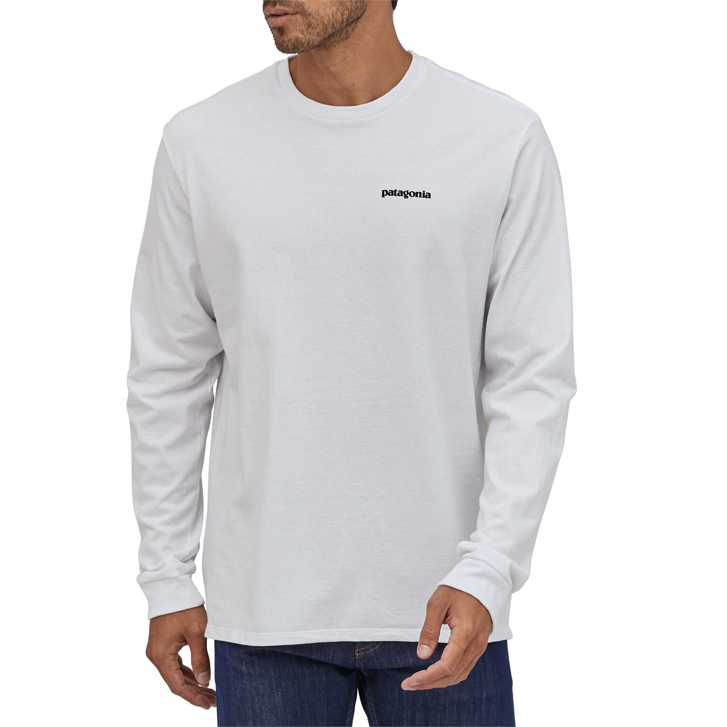 

Футболка Patagonia P-6 Logo Responsibili с длинными рукавами, белый