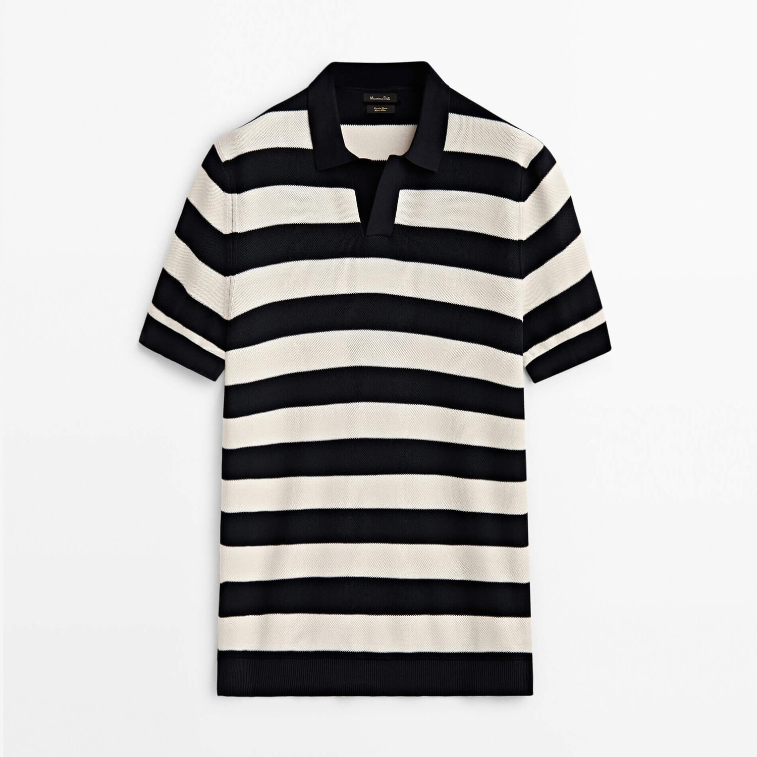 

Свитер Massimo Dutti Striped Short Sleeve Polo, темно-синий/белый