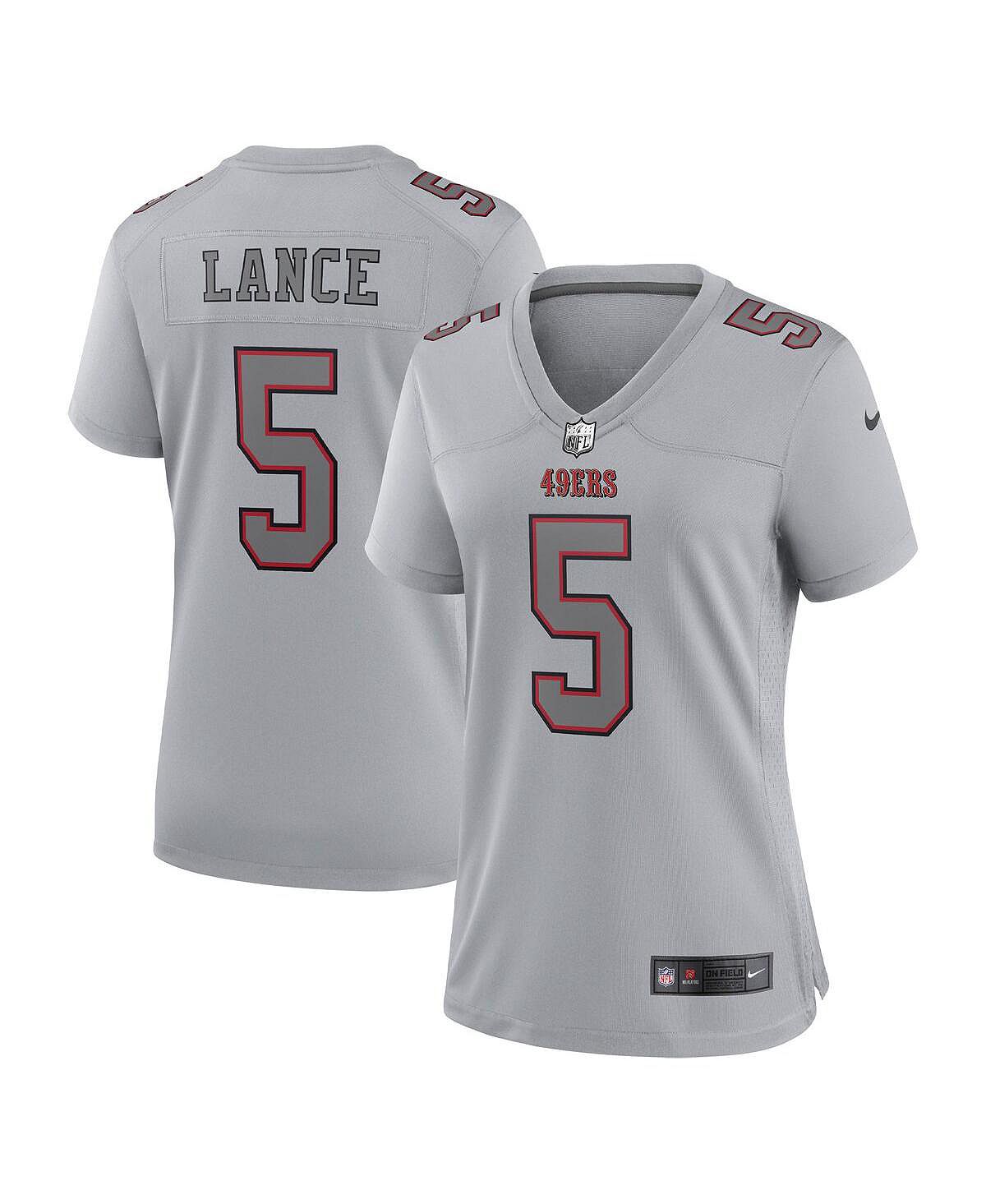 Женское джерси trey lance grey san francisco 49ers atmosphere fashion game jersey Nike, серый