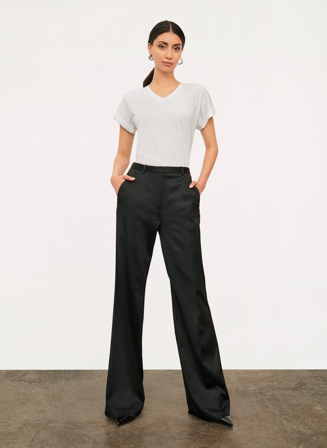 

Брюки атласные прямые Donna Karan, Черный