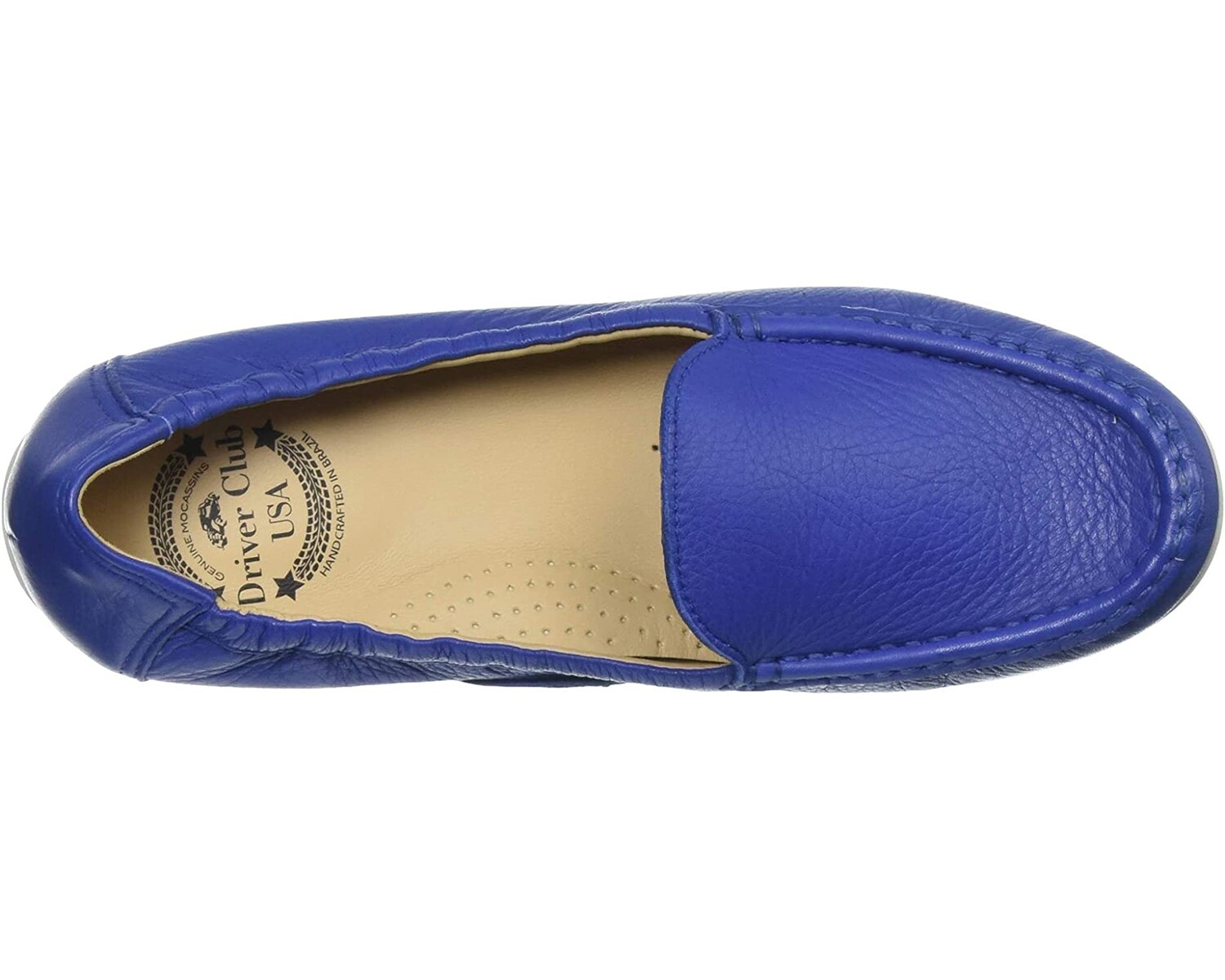 

Лоферы Women's Leather Made in Brazil Venetian Scrunch Back Loafer Flat Driver Club USA, синий
