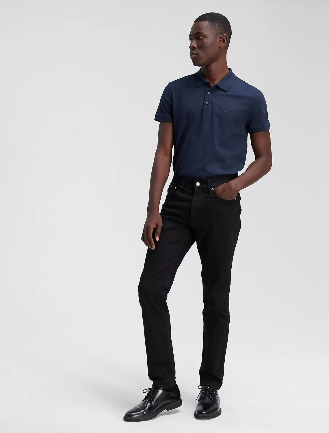 

Футболка поло Calvin Klein Slim Smooth Cotton, темно-синий