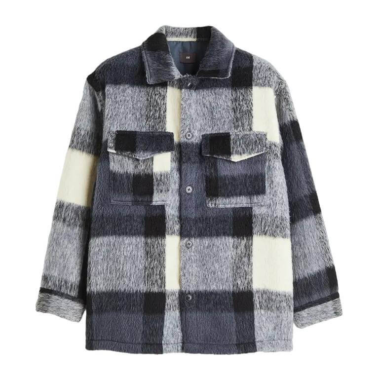 

Рубашка H&M Shaggy, серый/кремовый