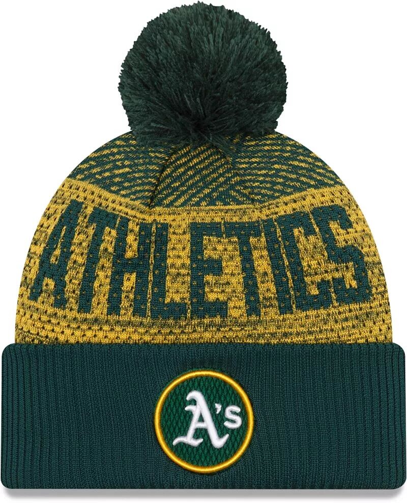 

Мужская зеленая вязаная шапка New Era Oakland Athletics из коллекции Authentic