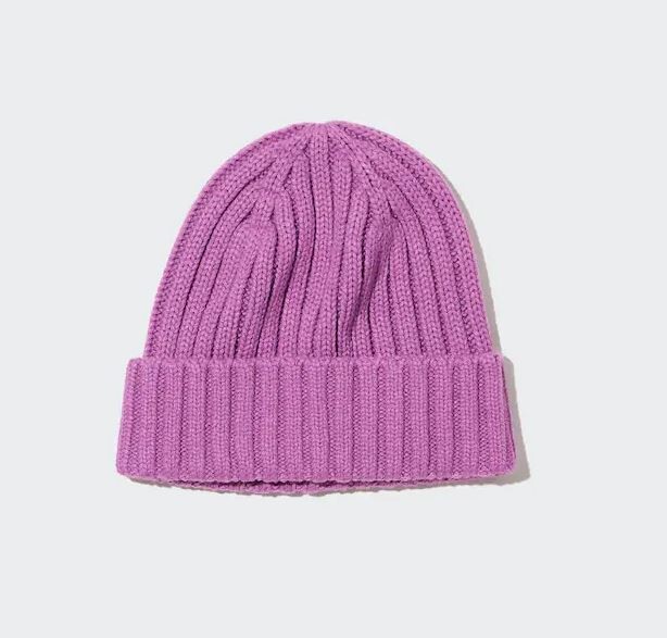 

Шапка Uniqlo Heattech Ribbed, фиолетовый