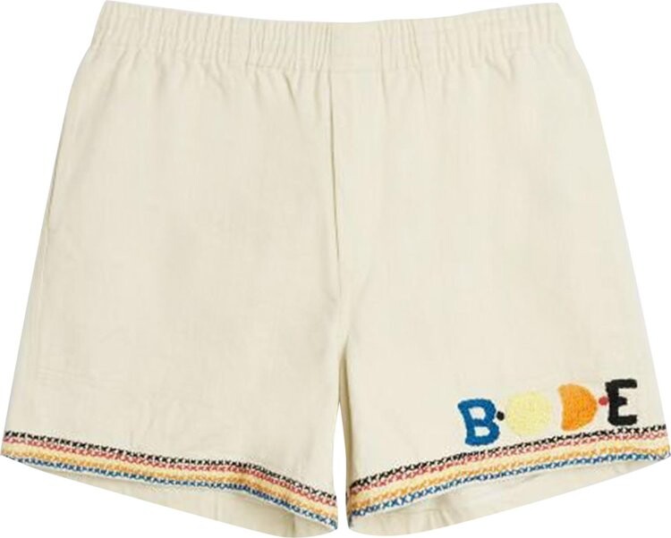 

Шорты Bode Donkey Party Rugby Short 'Ecru/Multicolor', кремовый
