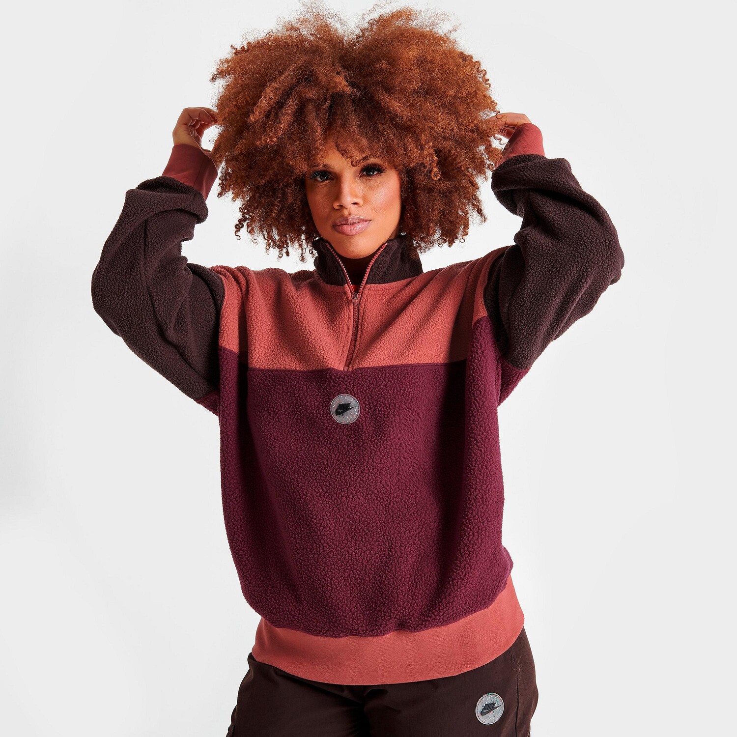 

Женская толстовка Nike Fleece с молнией на четверть, красный