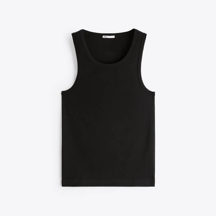 

Майка Zara Ribbed, черный