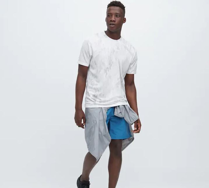 

Футболка с круглым вырезом и короткими рукавами с принтом Uniqlo Dry-ex Printed Crew Neck Short Sleeved, белый