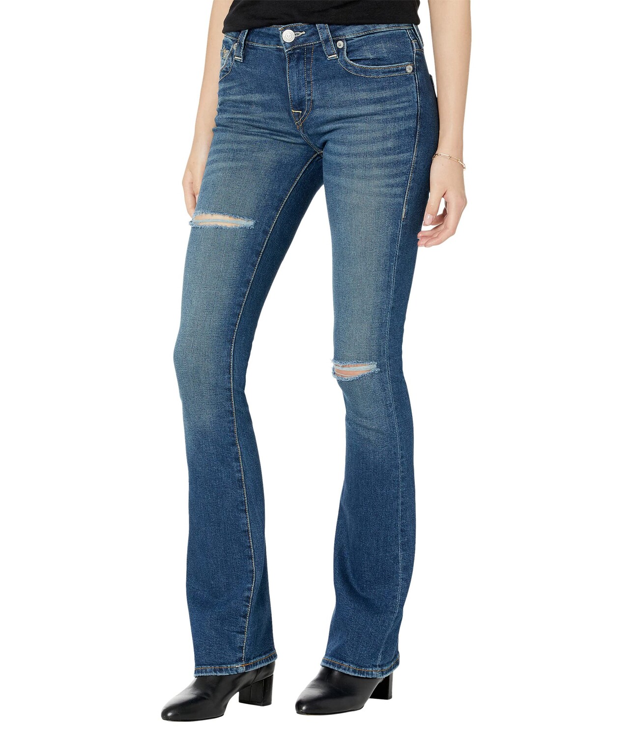 

Джинсы True Religion, Becca Mid-Rise Bootcut Single Needle in Last Word Destroy