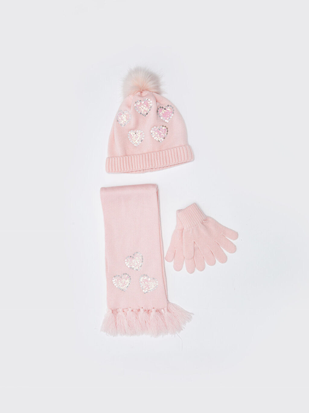 

Детский шарф, шапка и перчатки с вышивкой пайетками LCW Accessories
