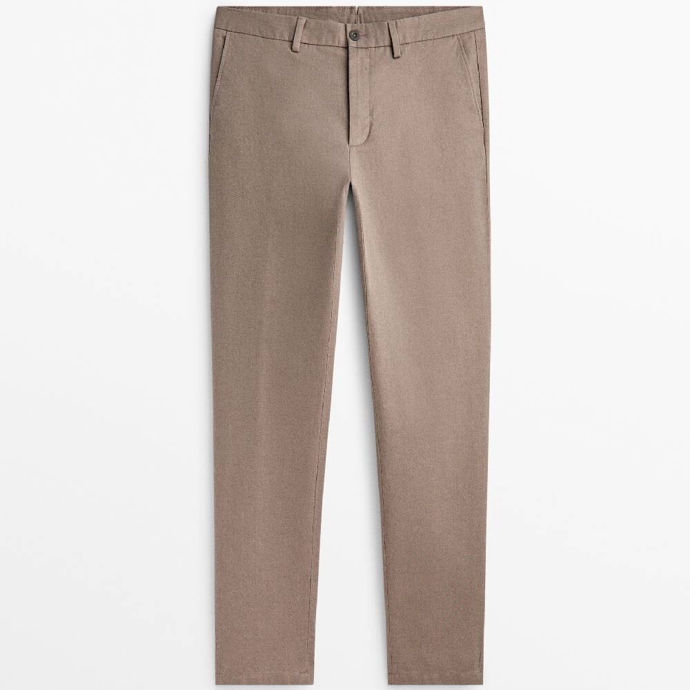 

Брюки Massimo Dutti Relaxed Fit, бежевый