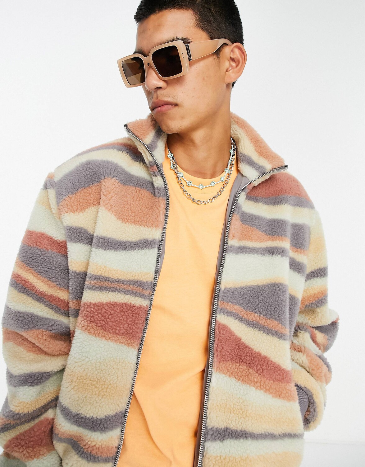 

Толстовка свободного кроя с абстрактным принтом ASOS DESIGN, Серый