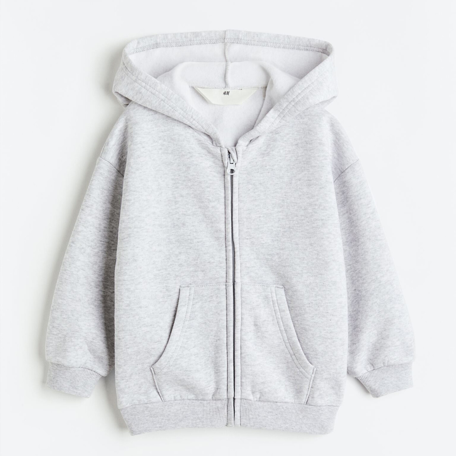 

Толстовка с капюшоном H&M Basics Solid-color, светло-серый меланж