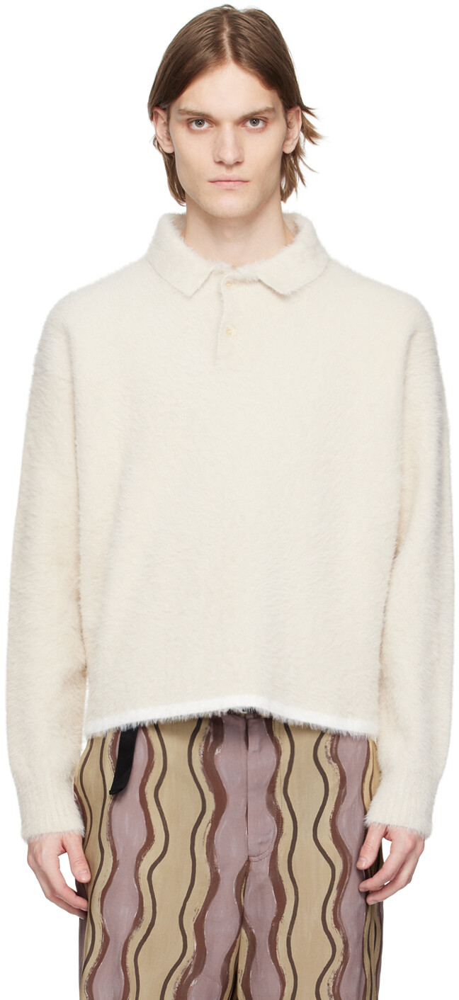 

Поло Off-White Le Raphia 'Le Polo Neve' Jacquemus, Белый