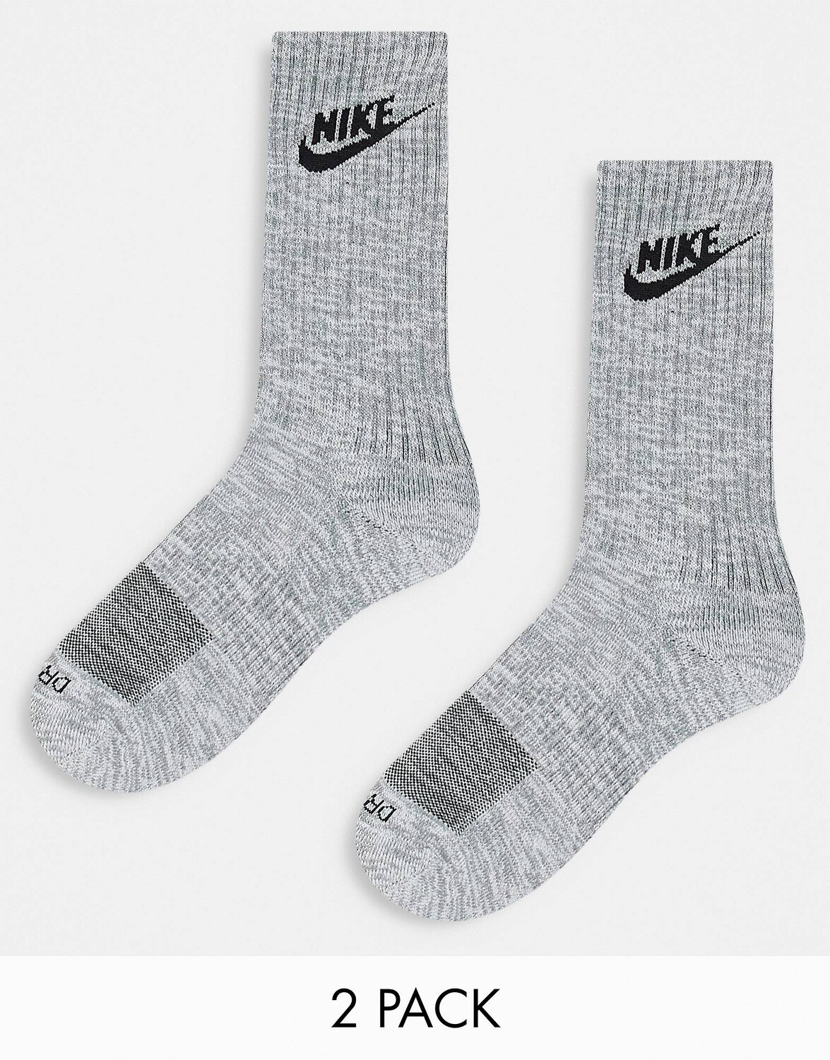 

2 пары повседневных носков Nike плюс мягкие носки серого/черного цвета