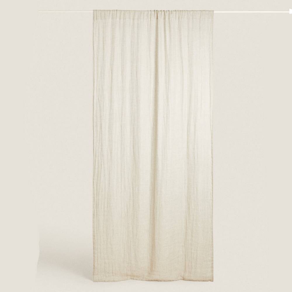 

Двухсторонняя штора из льна Zara Home, белый/светло-серый
