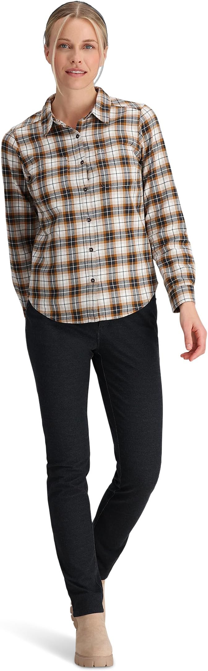 цена Рубашка Lieback Organic Cotton Flannel Long Sleeve Royal Robbins, цвет Ivory Wildwood Plaid