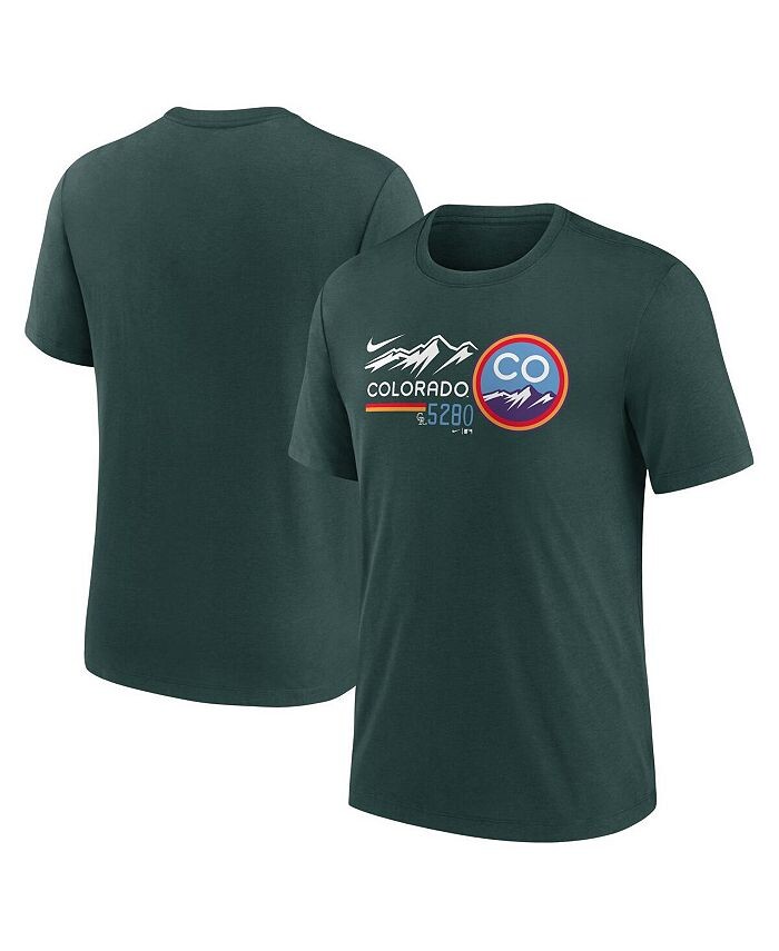 

Мужская футболка Colorado Rockies City Connect Tri-Blend Nike, зеленый