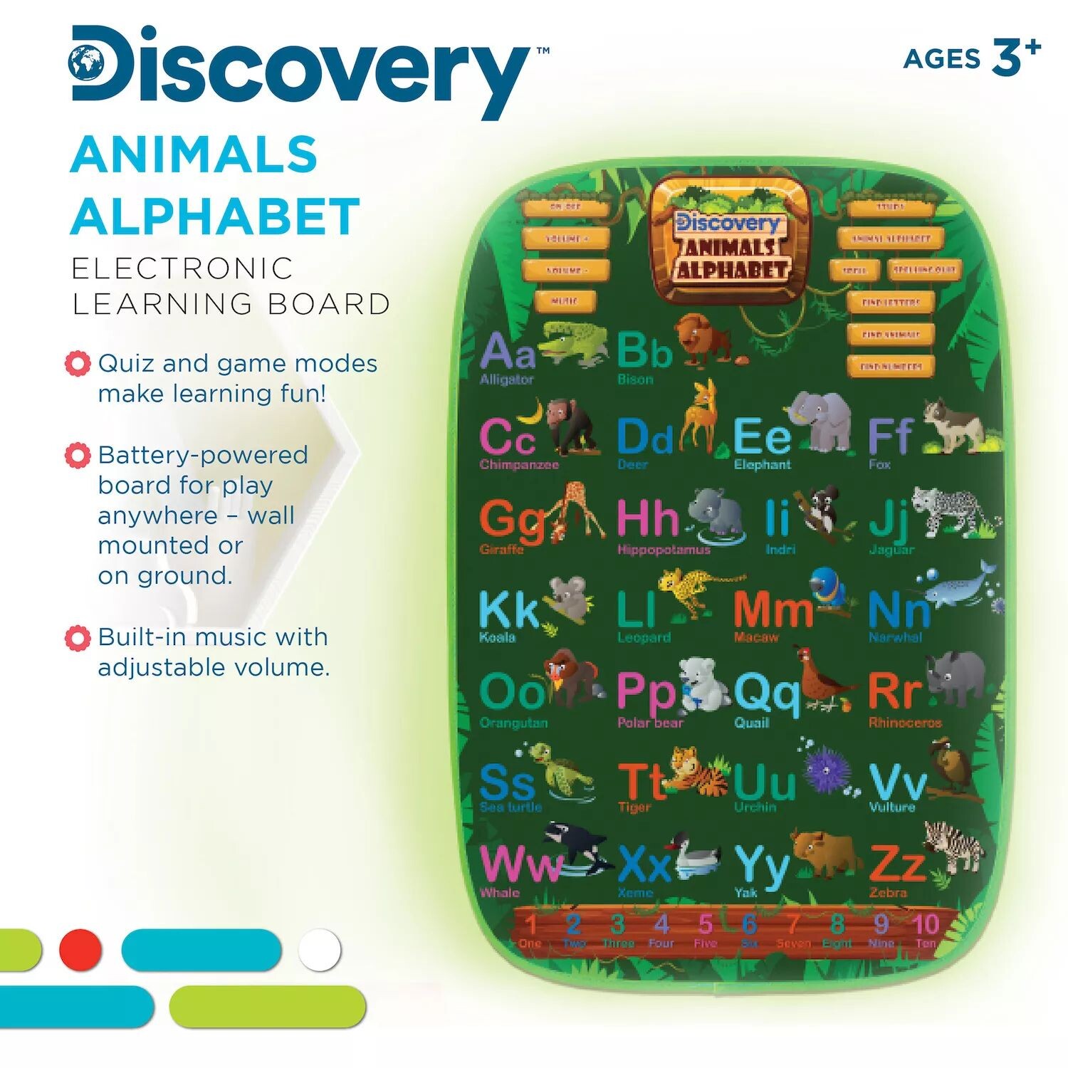 

Электронная обучающая доска Discovery Kids с алфавитом животных Discovery