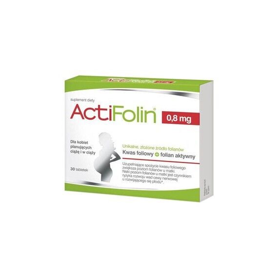 

ActiFolin 0,8 mgтаблетки фолиевой кислоты, 30 шт.