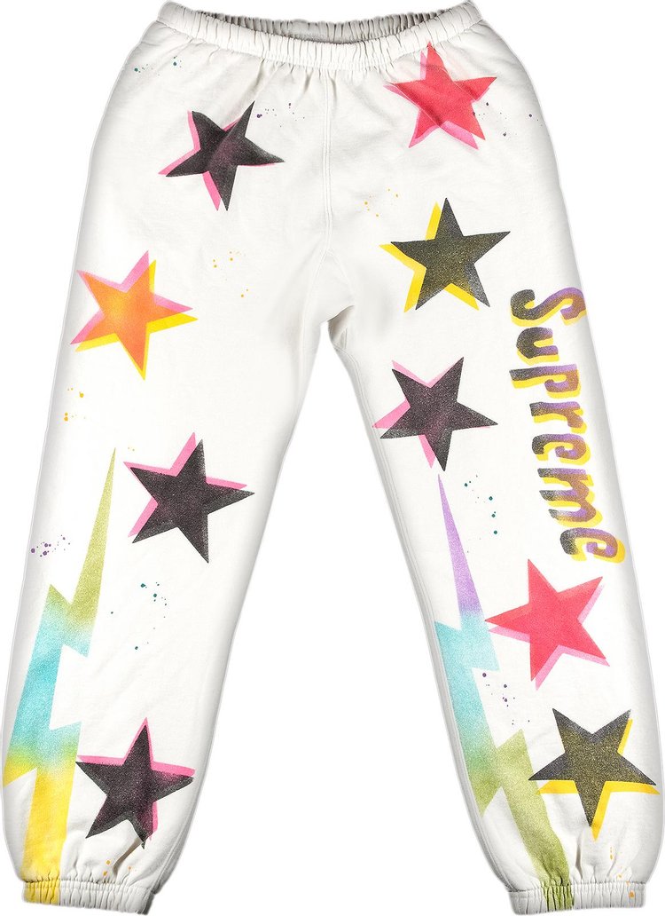 Спортивные брюки Supreme Gonz Stars Sweatpant 'White', белый