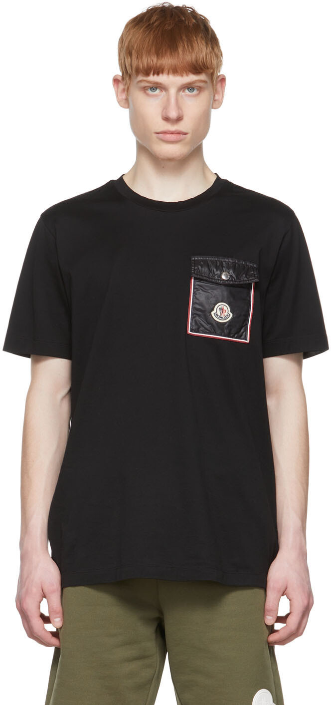 

Черная хлопковая футболка Moncler, Черный