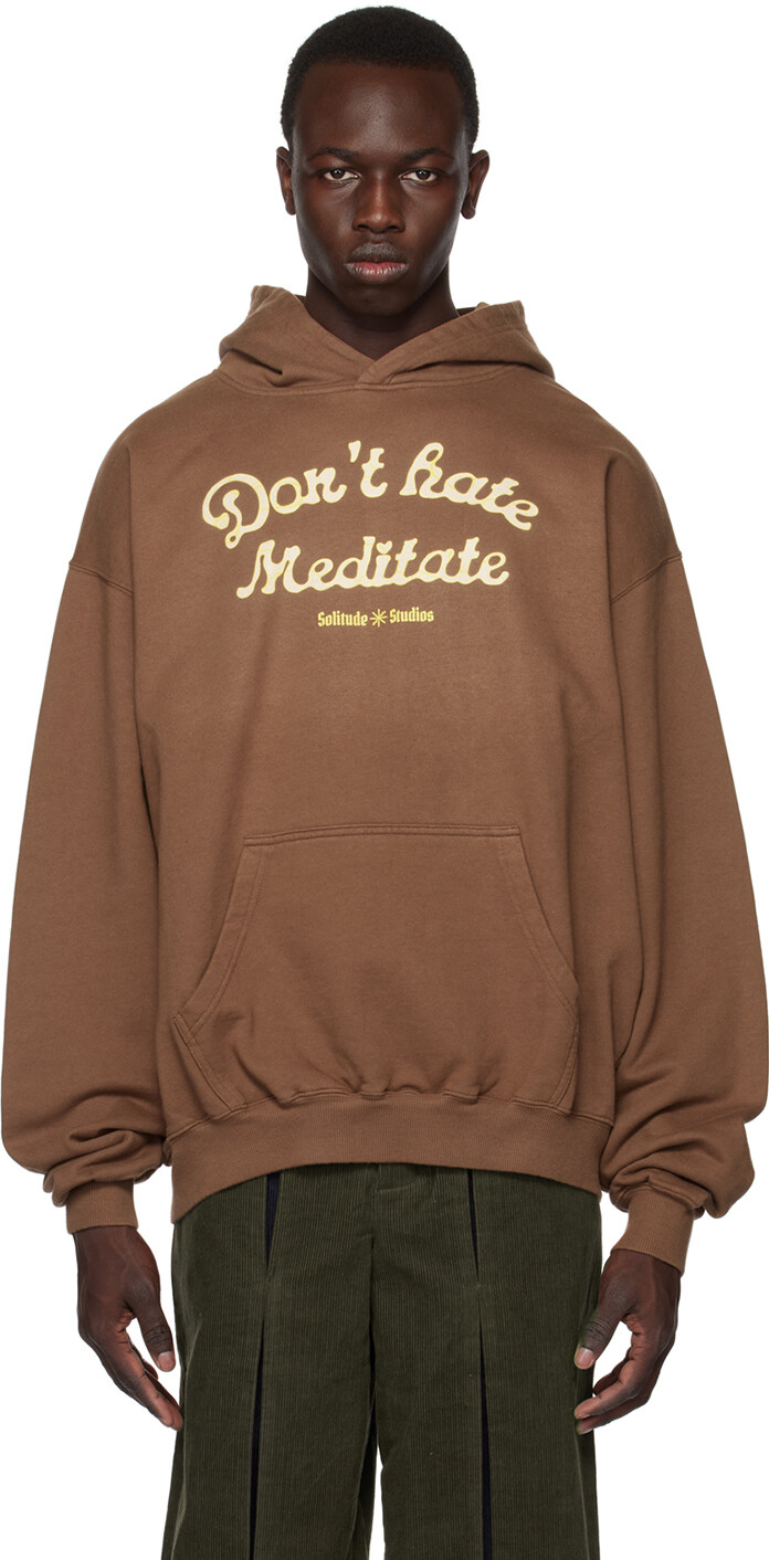 

Коричневый худи Don't Hate Meditate Solitude Studios