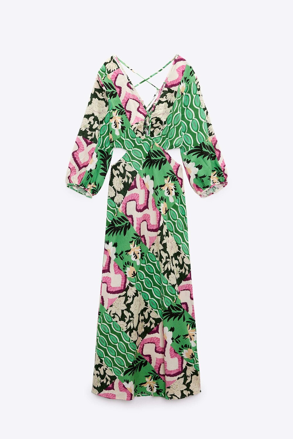 

Платье Zara Printed Linen, мультиколор