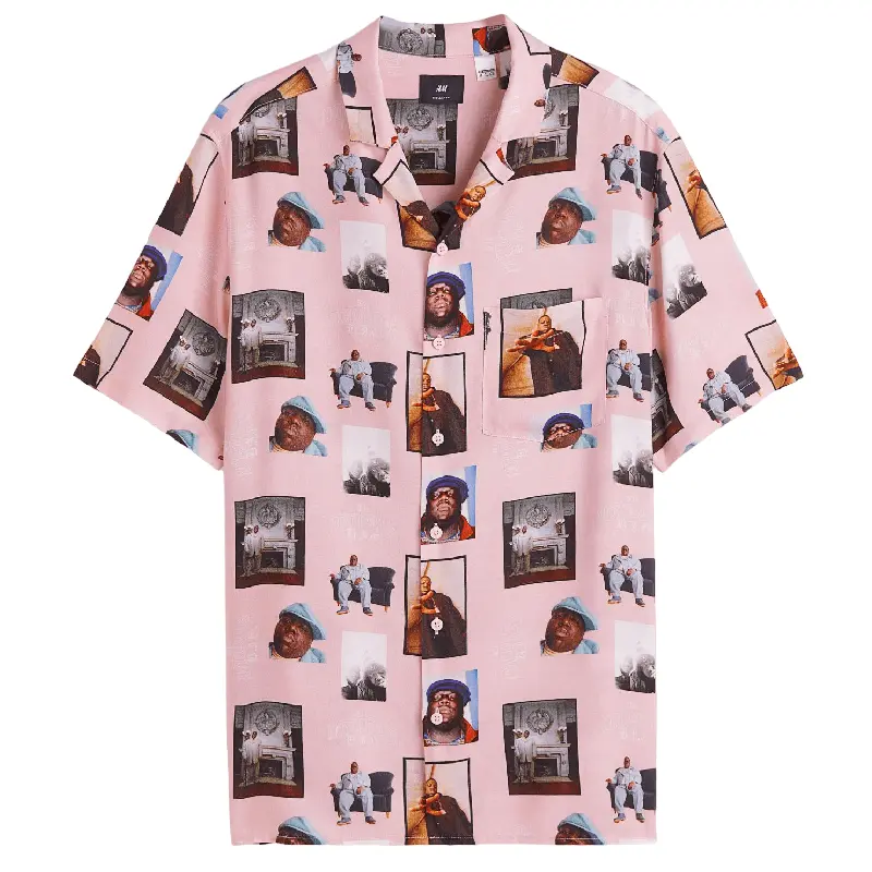 

Рубашка H&M The Notorious Regular Fit Leisure, розовый