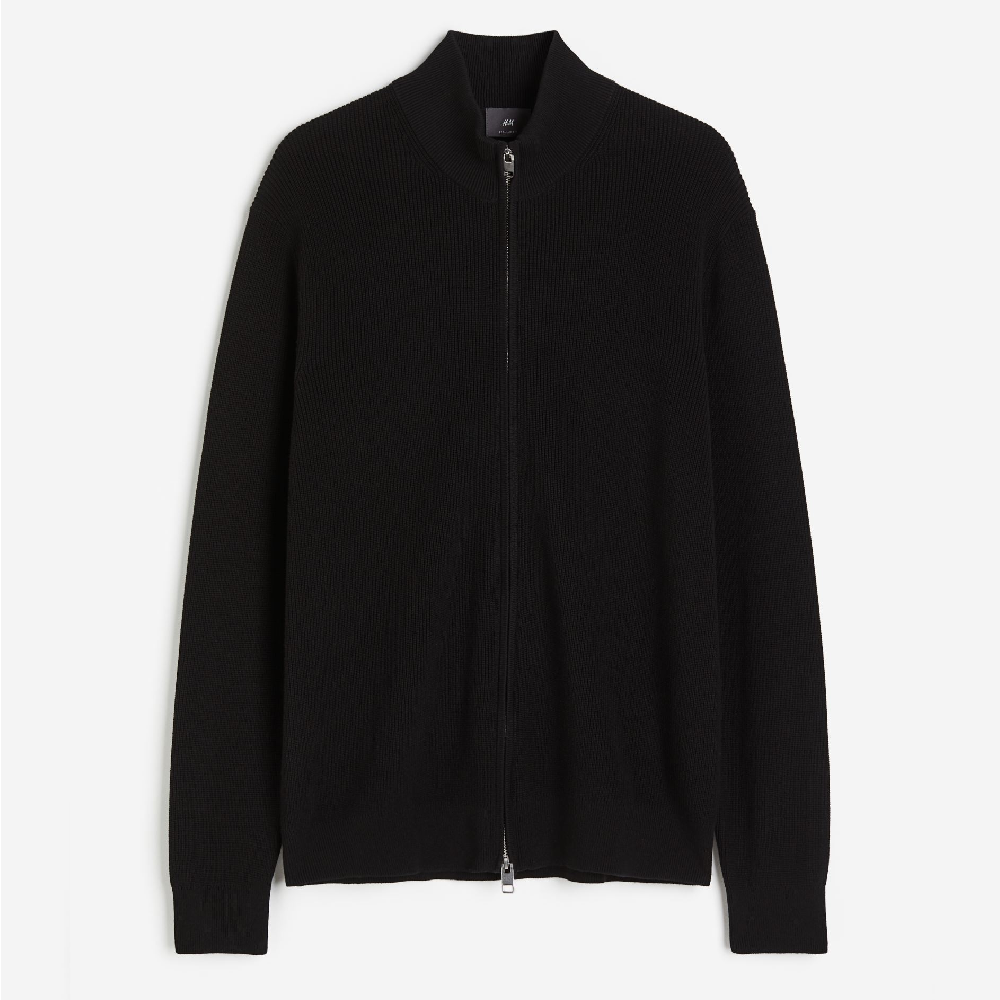 цена Кардиган H&M Regular Fit Zip-front, черный