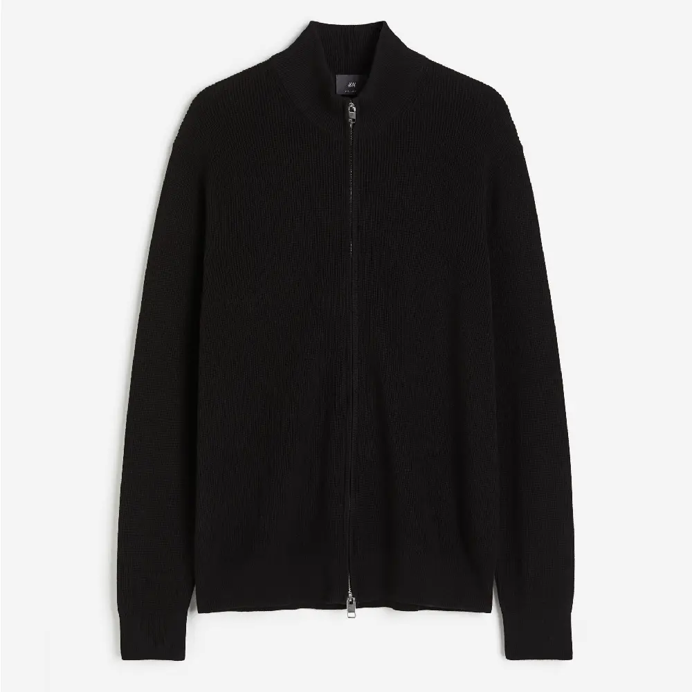 

Кардиган H&M Regular Fit Zip-front, черный