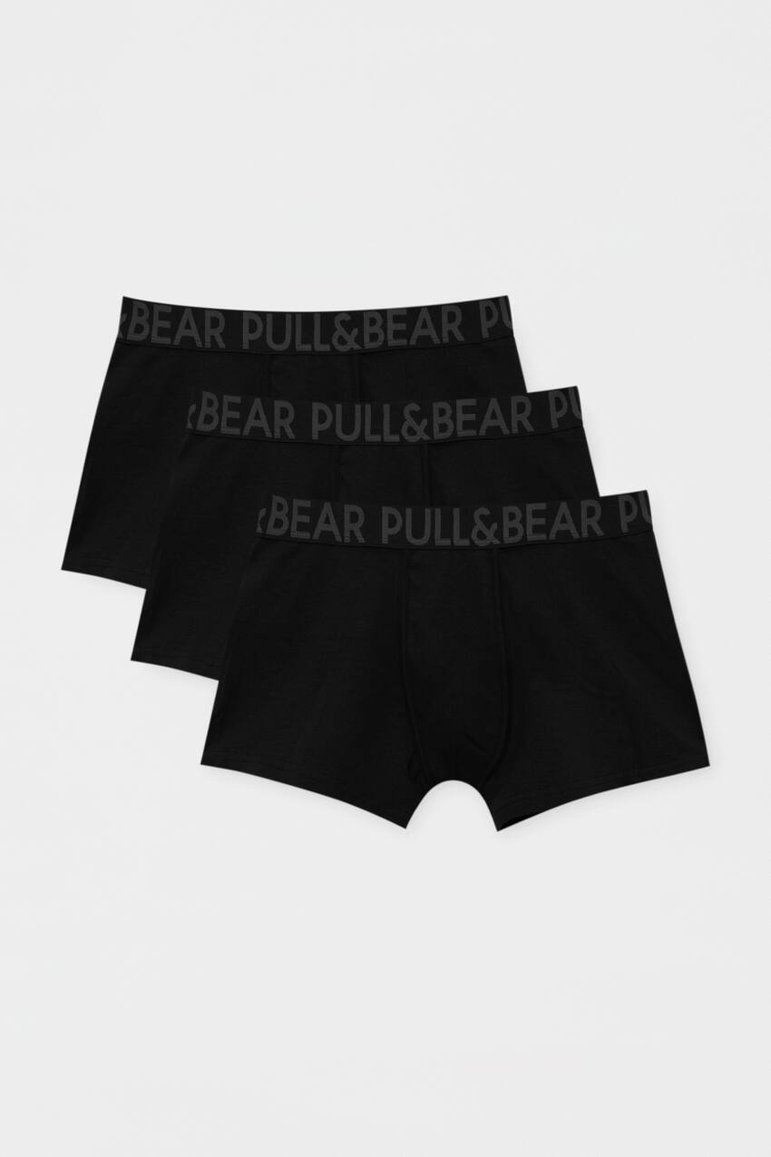 

Набор из 3 серых боксеров с логотипом Pull&Bear, черный