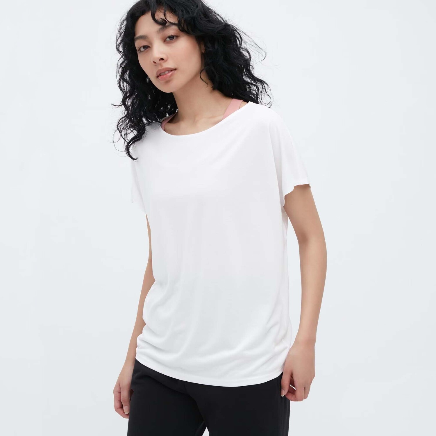 

Футболка Uniqlo Drape Boat Neck Short Sleeved, белый